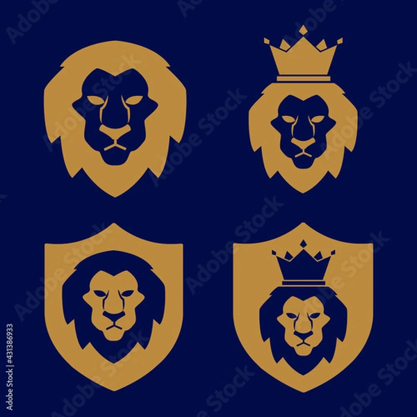 Obraz lion elegant logo with shield