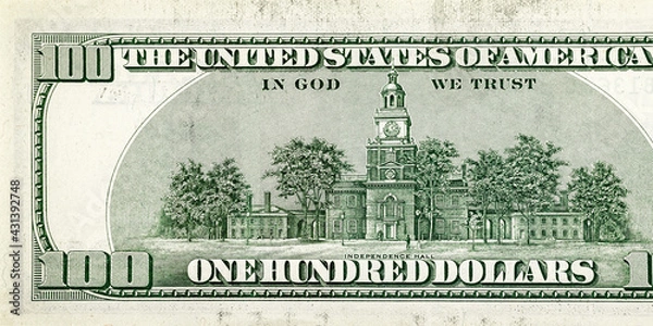 Obraz Backside of 100 dollar bill, the largest denomination