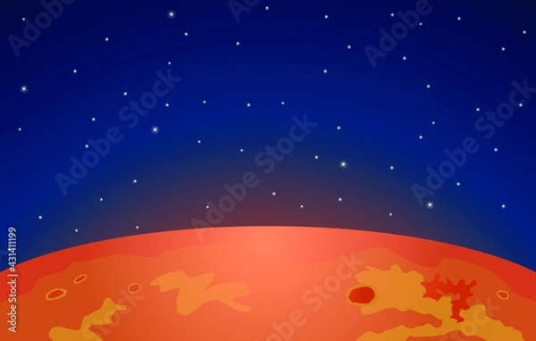 Obraz Mars north pole with stars above vector