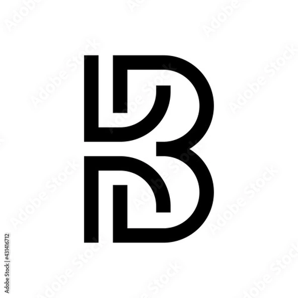 Fototapeta Letter KB BK logo design