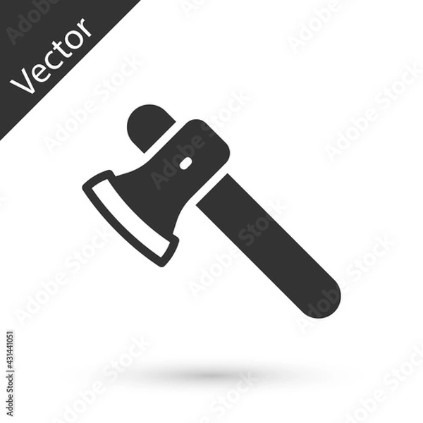Fototapeta Grey Wooden axe icon isolated on white background. Lumberjack axe. Vector