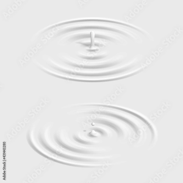 Obraz Isometric water surface drop splash ripple waves decoration vector background illustration