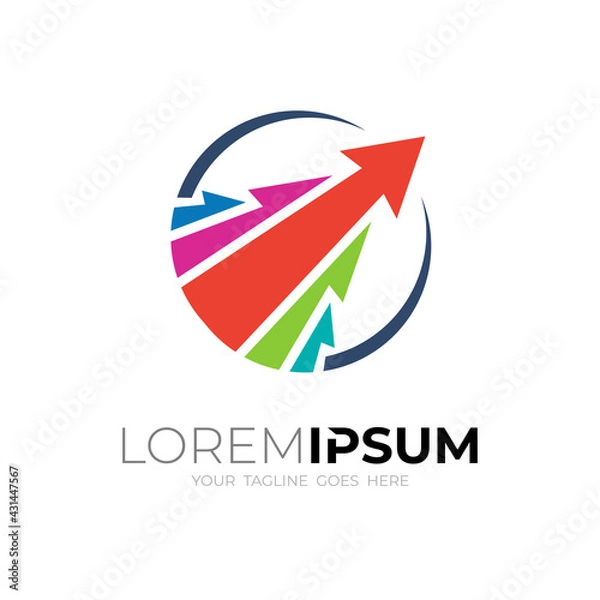 Obraz Circle logo and arrow colorful design , up logos