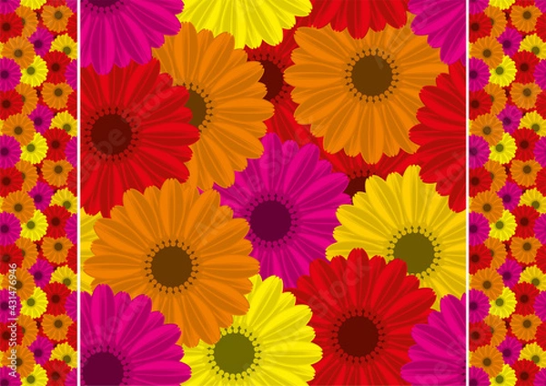 Fototapeta Flowers. Geometric seamless vector texture for creativity. Background for cards, congratulations, posters and more.