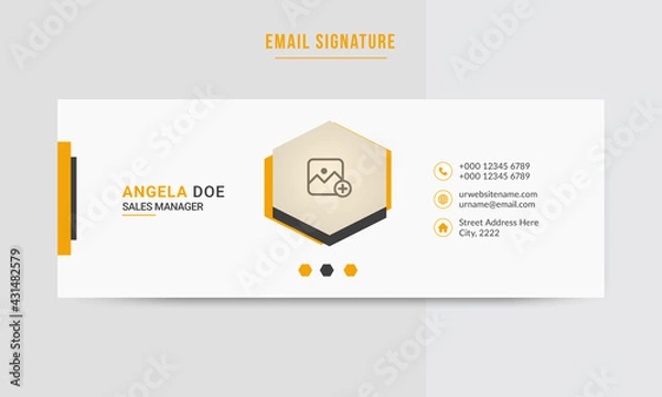 Fototapeta Creative Business Email Signatures Template layout or email footer with an author photo place