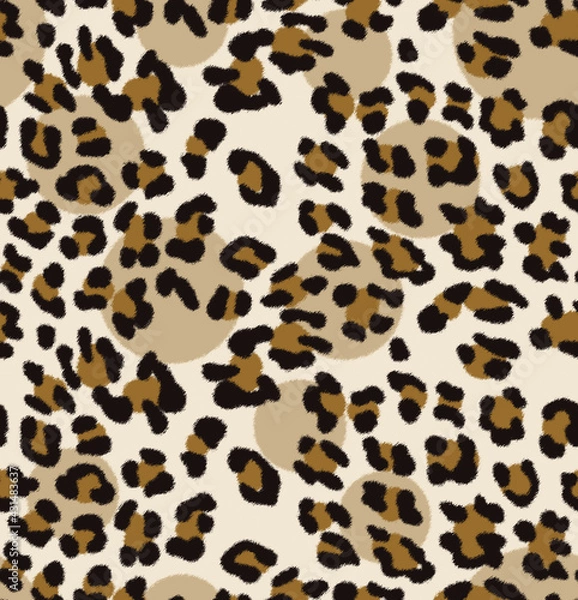 Fototapeta Leopard seamless pattern. Animal print. Light background