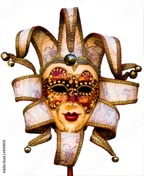 Fototapeta Beautiful venetian mask isolated on white background
