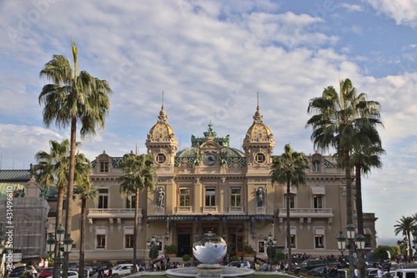 Fototapeta front view from the casino in monaco on a cloudy day