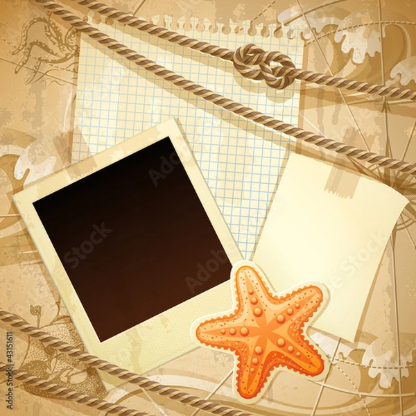 Obraz Nautical scrapbook template