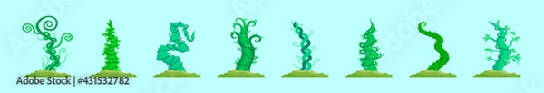 Fototapeta set of beanstalk cartoon icon design template with various models. vector illustration isolated on blue background