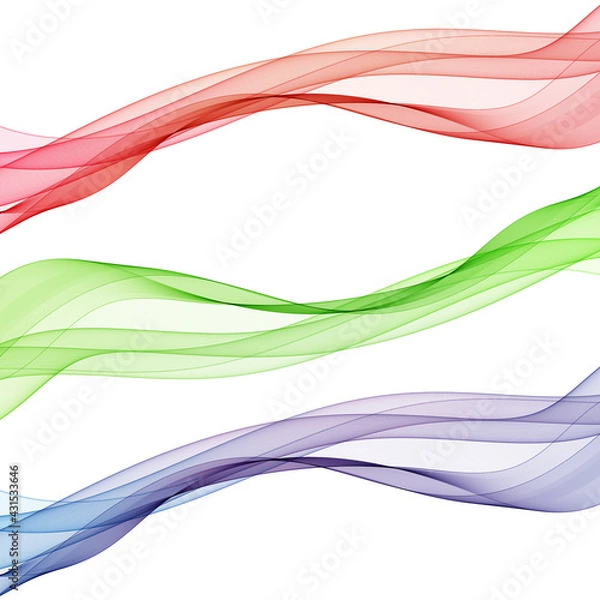 Obraz Set of abstract colored waves. Vector background. Design element. eps 10