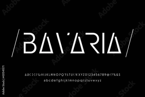 Fototapeta minimal alphabet font, dark  style  vector background, typeface design