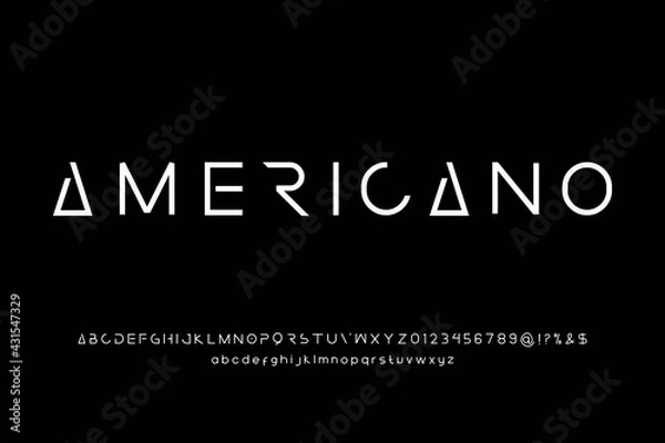 Fototapeta minimal alphabet font, dark  style  vector background, typeface design
