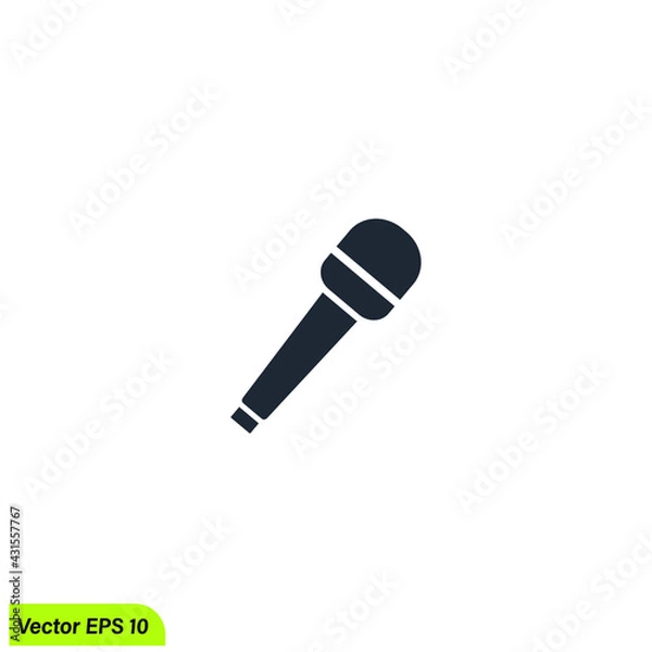 Fototapeta microphone news icon broadcasting symbol logo template simple design element
