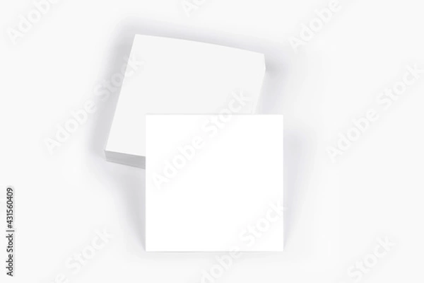 Fototapeta empty note papers stack on white background, mockup business card