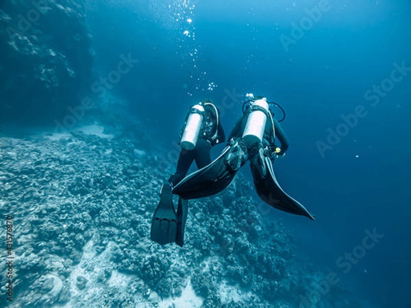 Obraz Two divers underwater 