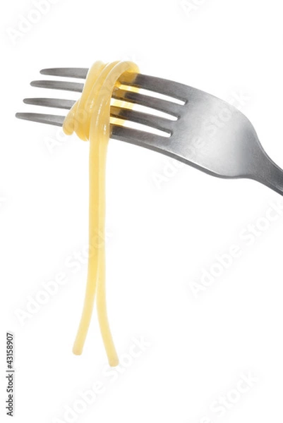 Fototapeta Spaghetti on a fork