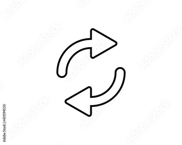 Fototapeta double reverse arrow, replace icon, exchange linear sign on white background - editable vector illustration eps10