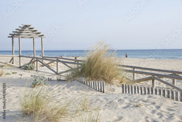 Fototapeta Zahara de los Atunes beach in spain. Cadiz, Andalucia.