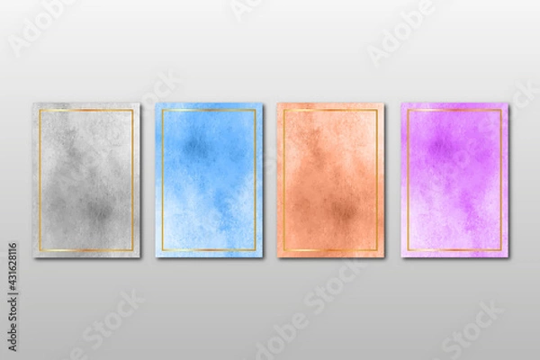 Fototapeta watercolor hand painted background texture. aquarelle abstract emerald backdrop. horizontal template
