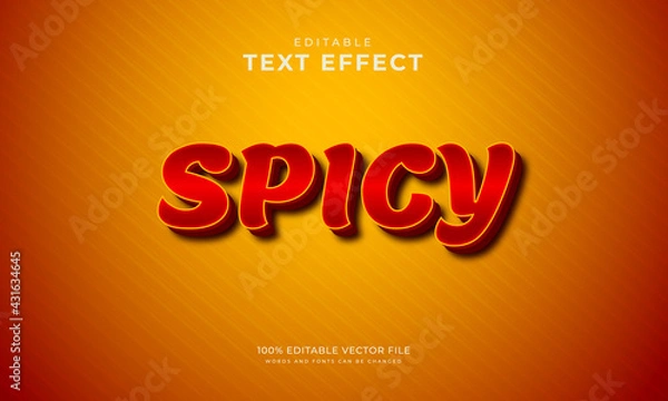 Fototapeta Spicy 3d editable text style effect