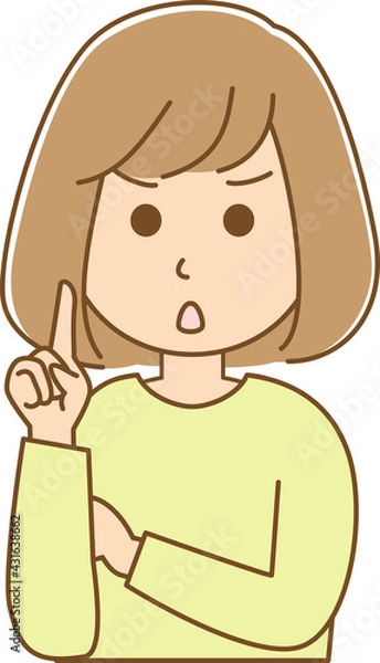 Obraz 何かを注意している女性のイラスト