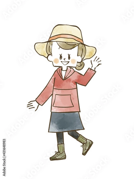 Fototapeta アウトドアウェアの女性