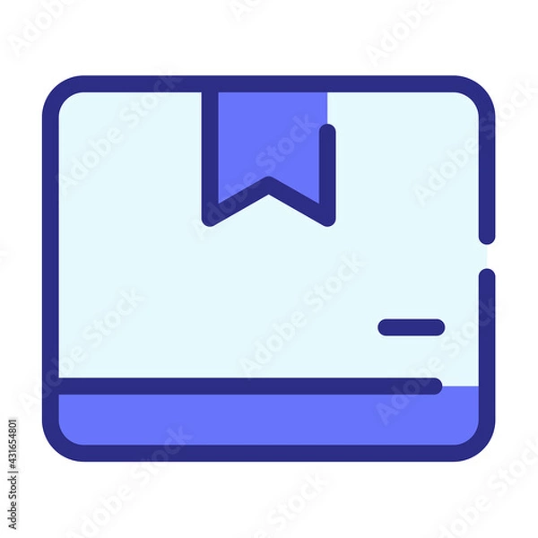 Fototapeta product package item box single isolated icon with dash or dashed line style