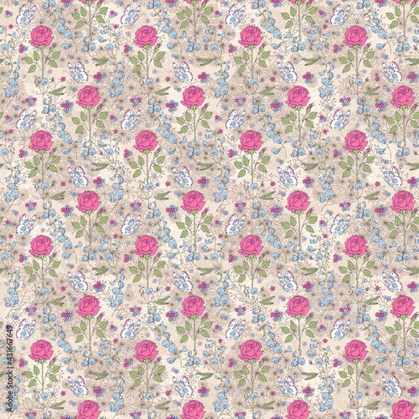 Fototapeta Simple cute pattern in small flower