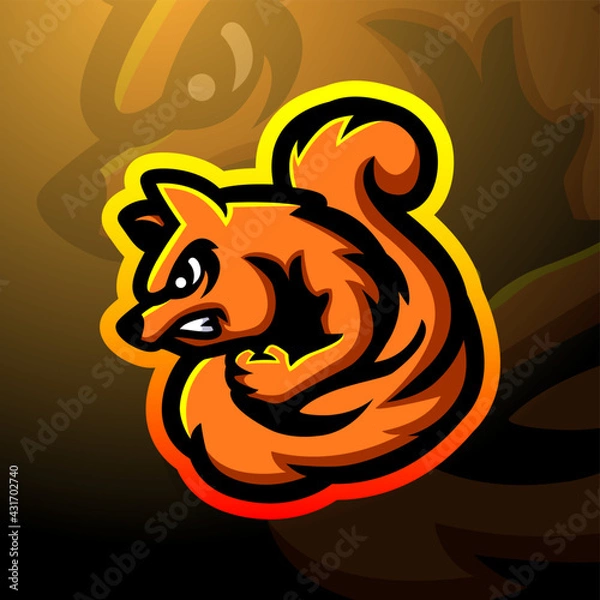 Obraz Squirrel esport logo mascot design