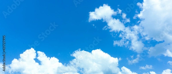 Obraz Panorama blue sky with cloud and sunlight background