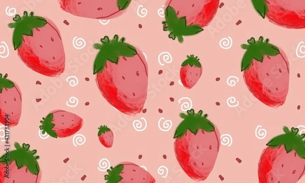 Obraz seamless pattern with strawberries