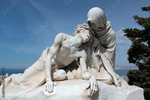 Fototapeta statua cristo e madonna