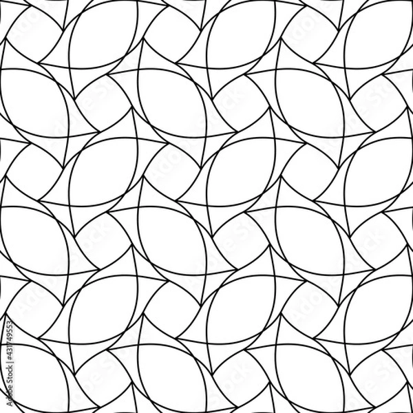 Obraz abstract black lines on white. minimalistic geometric vector hand-drawn seamless pattern. simple elements for coloring