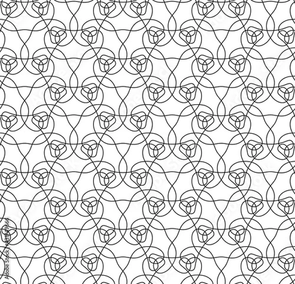 Obraz abstract black lines on white. minimalistic vector hand-drawn seamless pattern. simple elements for coloring