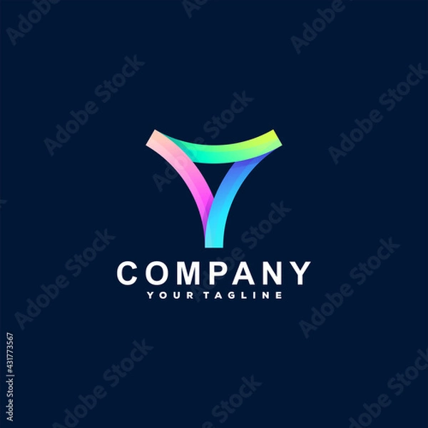 Fototapeta triangle abstract gradient logo design
