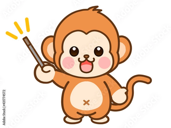 Fototapeta 指示する猿のイラスト素材