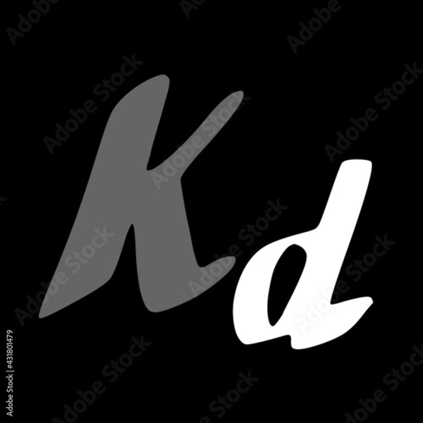 Fototapeta Kd initial handwritten logo for identity