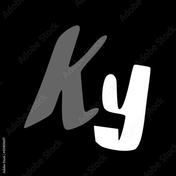 Fototapeta Ky initial handwritten logo for identity