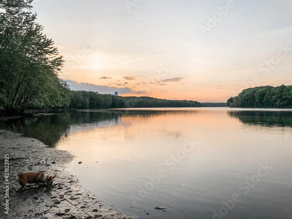 Obraz sunset over the river