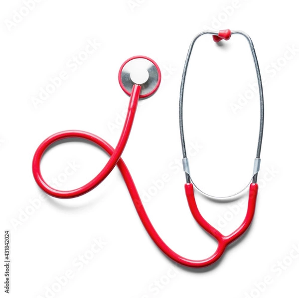 Fototapeta Modern stethoscope on white background