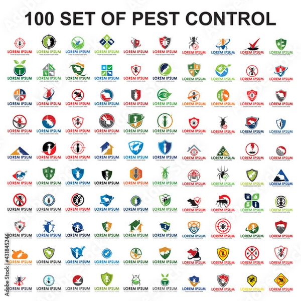 Fototapeta set of pest control logo , set of insecticide vector