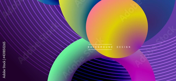 Obraz Color block vector abstract background, dynamic shapes on color gradient. Trendy geometric abstract background for your text, logo or graphics