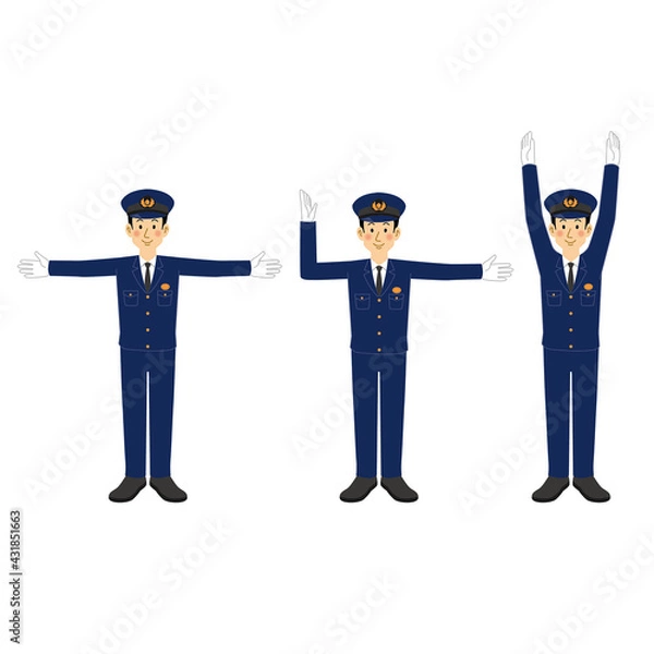 Obraz 手信号をする警察官
