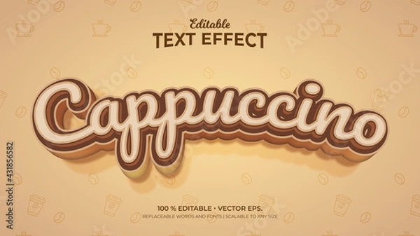Obraz Cappuccino 3d Style Editable Text Effects