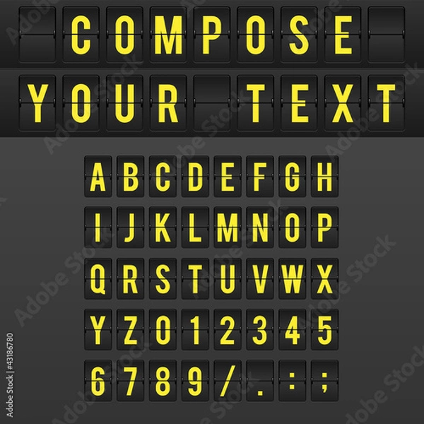 Fototapeta Flipping panel timetable 