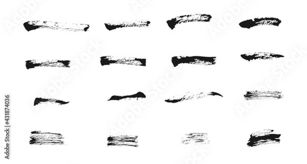 Fototapeta Grunge Brush textures vector collection. Set of ink freehand elements
