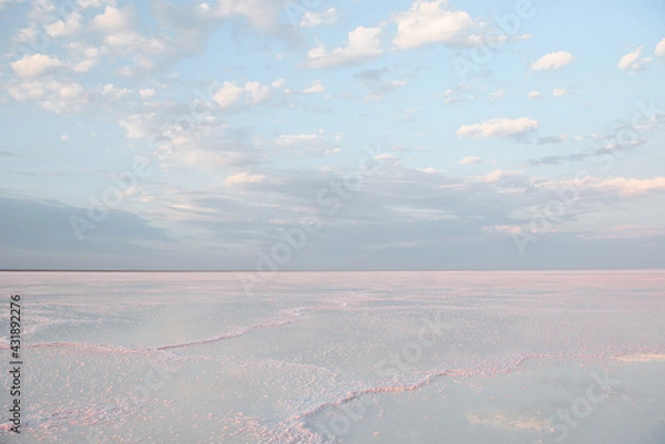 Fototapeta salt lake view at dawn