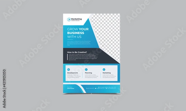 Fototapeta Modern Creative Business Flyer Corporate Flyer Template, Corporate Business flyer template vector design, Flyer Template Geometric shape used for business poster layout design, IT Company flyer