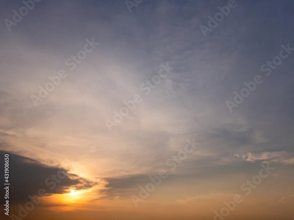 Fototapeta dramatic sunset sky and clouds 